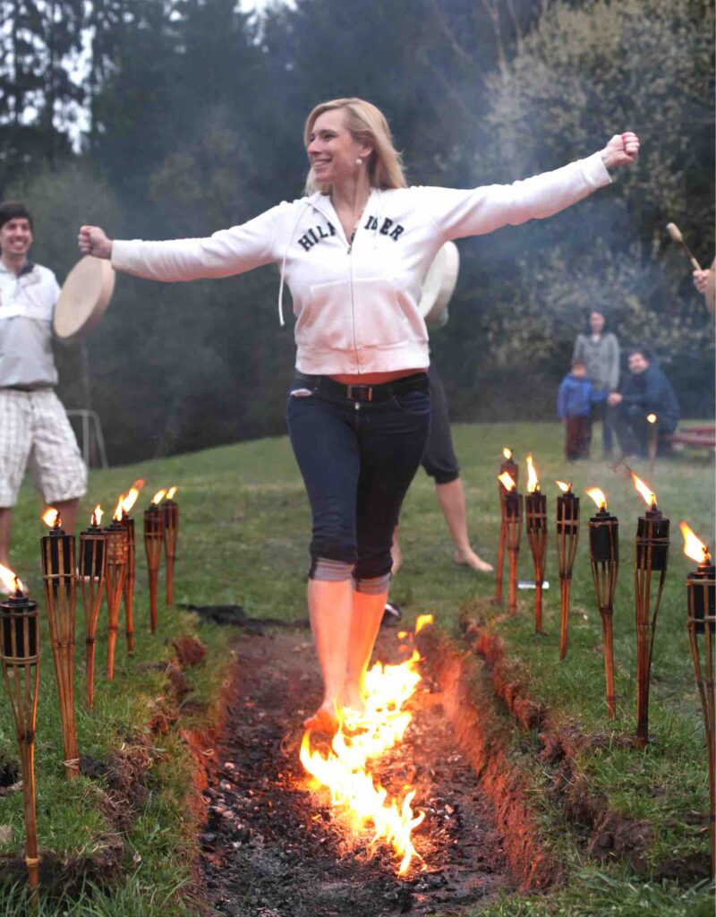 Renata Angelo firewalking